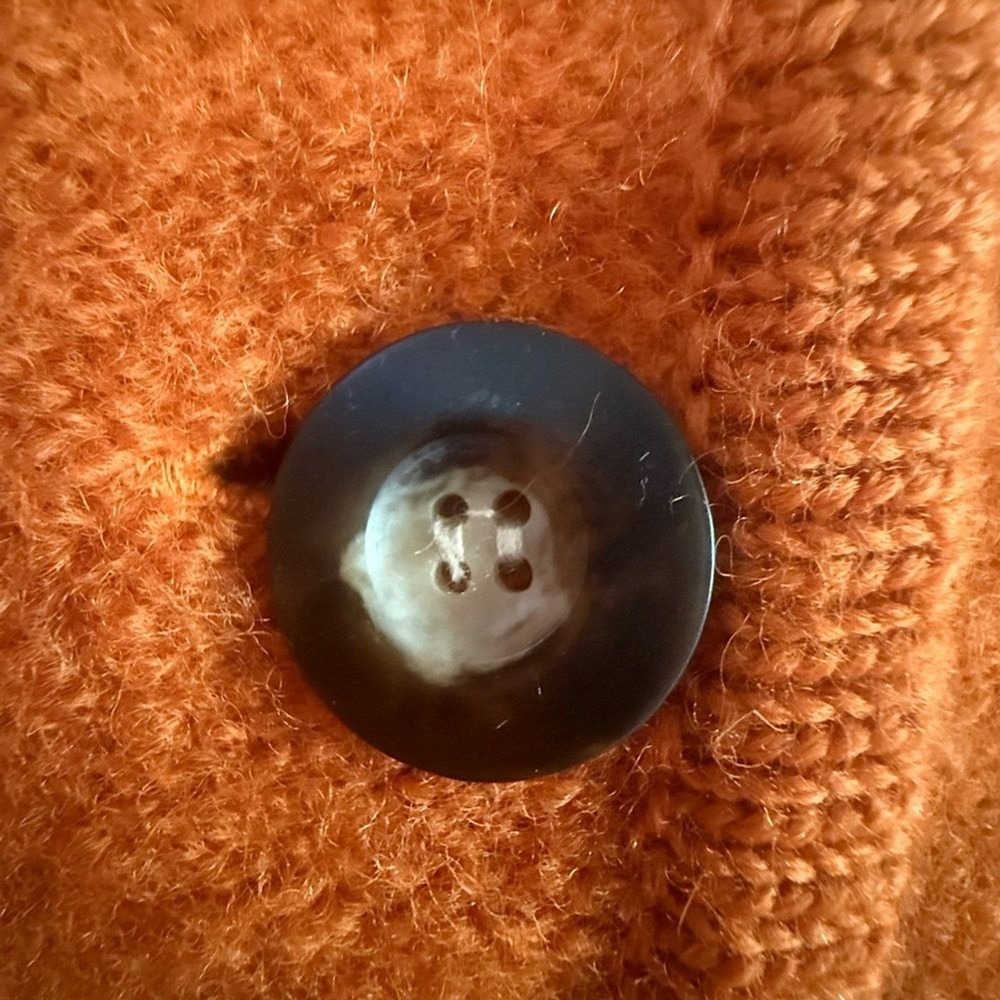 The J. Peterman Company 100% Wool double breasted jacket Medium Tangerine money - Picture 7 of 7